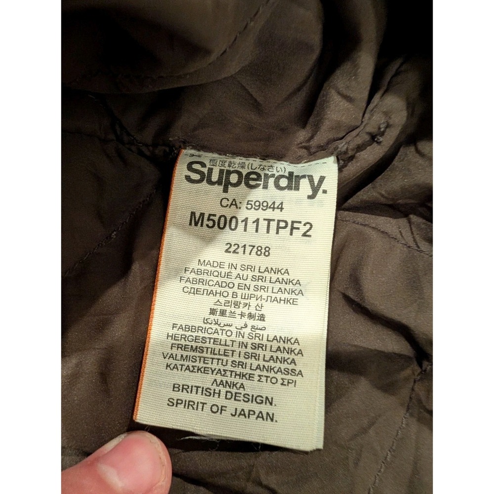 Superdry International Mens Military Parka Faux Fur Hood Button Zip Size 2XL - Picture 10 of 10